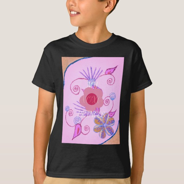 T-shirt Minha Pequena Princesa: Vetor Rosa Bebê Inspiracio (Frente)