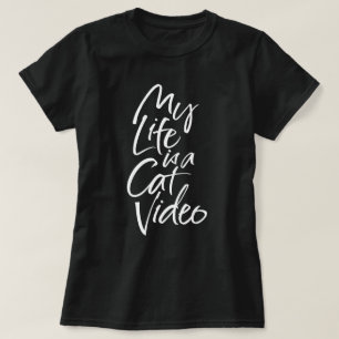 T-shirt Minha vida é uma rotulação branca lustrosa vide