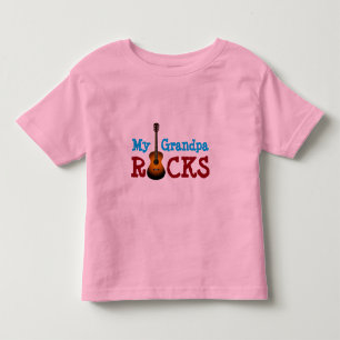 T-shirt "Minhas rochas do vovô!" com guitarra