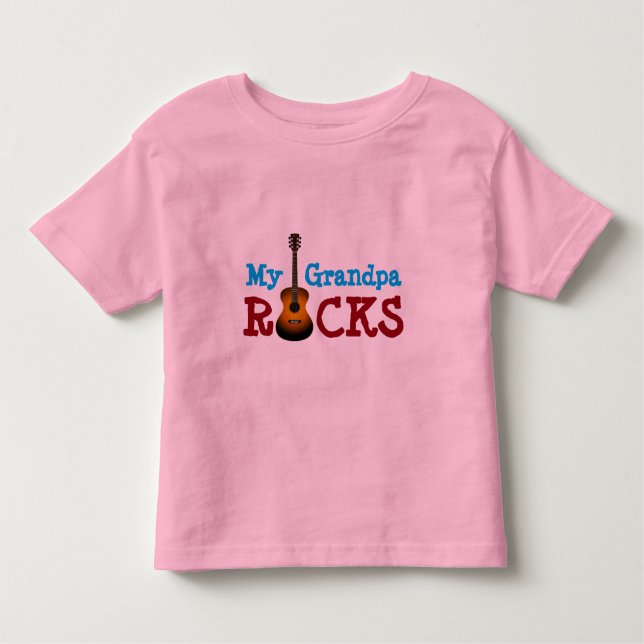 T-shirt "Minhas rochas do vovô!" com guitarra (Frente)
