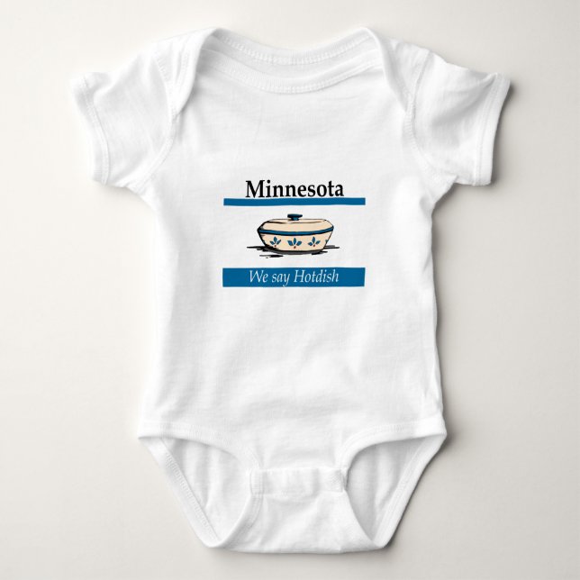 T-shirt Minnesota: Dizemos Hotdish (Frente)