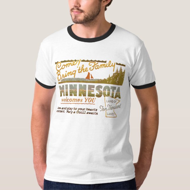T-shirt Minnesota - terra de dez mil lagos (Frente)