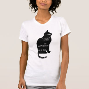 T-shirt Misterioso como uma citação de Cat Edgar Allan P