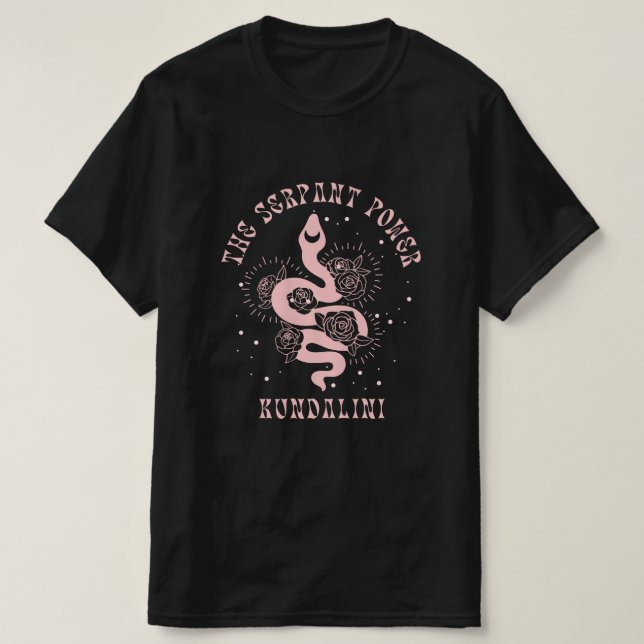 T-shirt mística dos homens da potência da serpente (Frente do Design)