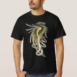 T-shirt Mitologia Vintage, Dragão Alado com Cauda de Cobra