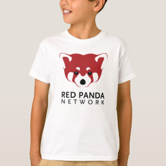 T-shirt Miúdos do T do logotipo da panda vermelha