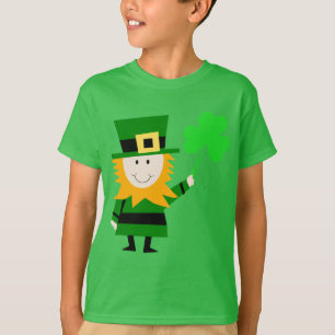 T-shirt Miúdos pequenos felizes do Leprechaun verdes