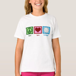 T-shirt Moças de vôlei de paz e amor