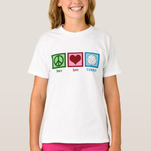 T-shirt Moças de vôlei de paz e amor