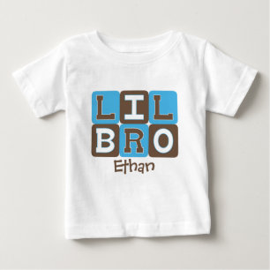 T-shirt MOD Bloqueia Lil Bro - Azul e Marrom Personalizado