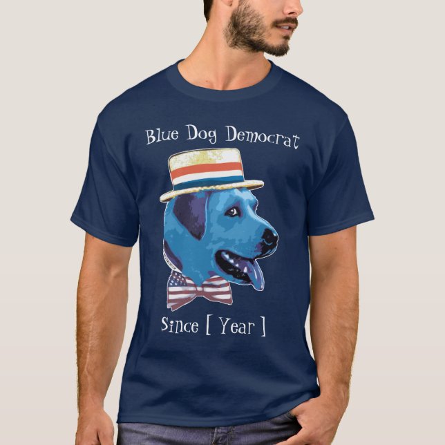 T-shirt Modelo customizável - cão azul Democrata desde (Frente)