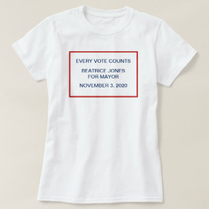 T-shirt Modelo da divisa do candidato da noite da eleiçã