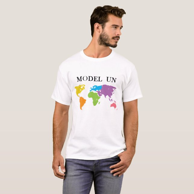 T-shirt modelo do mundo do UN (Frente Completa)