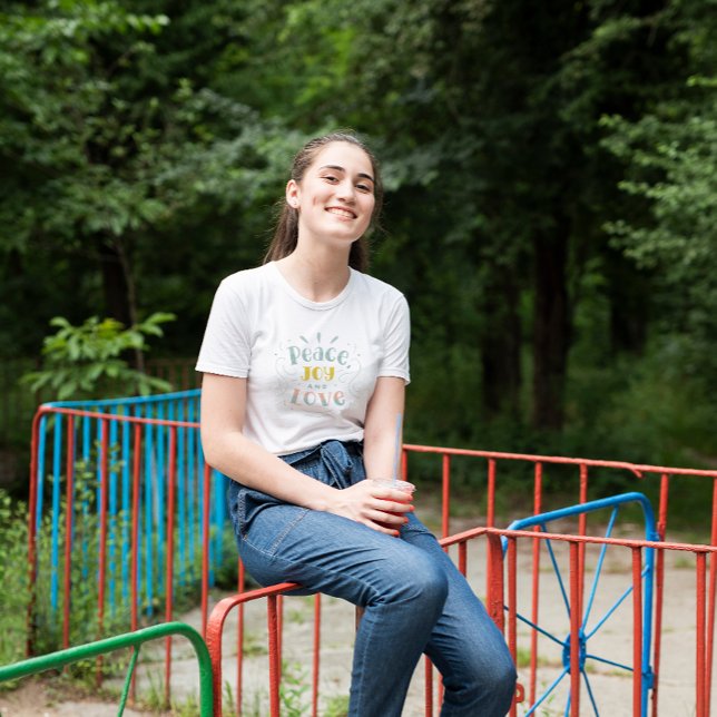 T-Shirt Modern Peace Joy and Love (Criador carregado)