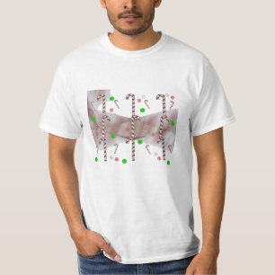 T-Shirt Modern Red and White Candy Cane