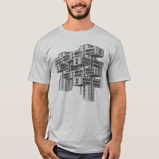 T-shirt modernista da arquitetura do Brutalist (Frente)