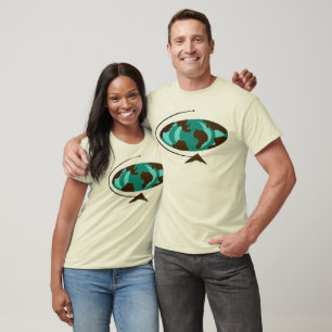 T-shirt moderno da arte do globo do meio século