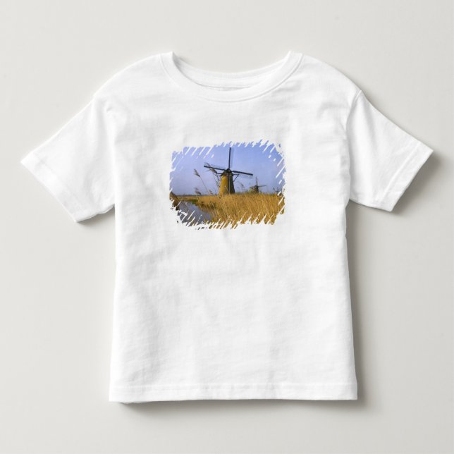T-shirt Moinhos de vento ao longo do canal em Kinderdijk,  (Frente)