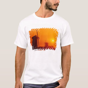 T-shirt Moinhos de vento ao pôr do sol, Schermerhorn, Hola