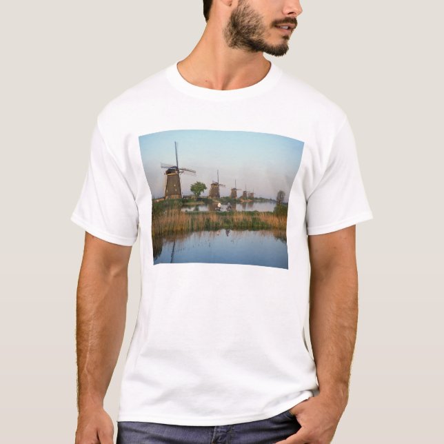 T-shirt Moinhos de vento, Kinderdijk, Holanda (Frente)