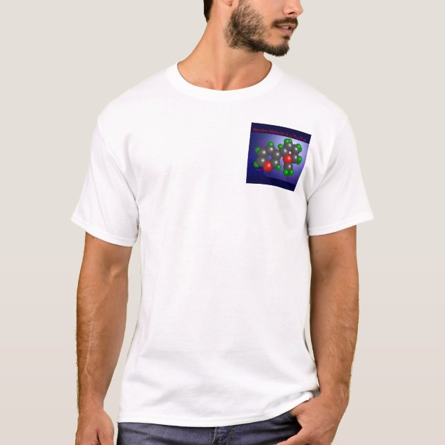 T-shirt Molécula da nicotina (bolso) (Frente)