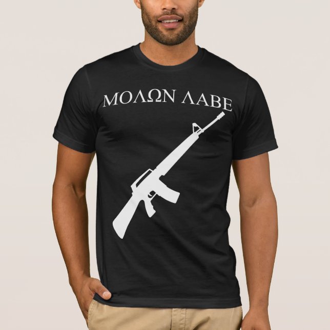 T-shirt MOLON LABE! (Gráficos brancos) (Frente)