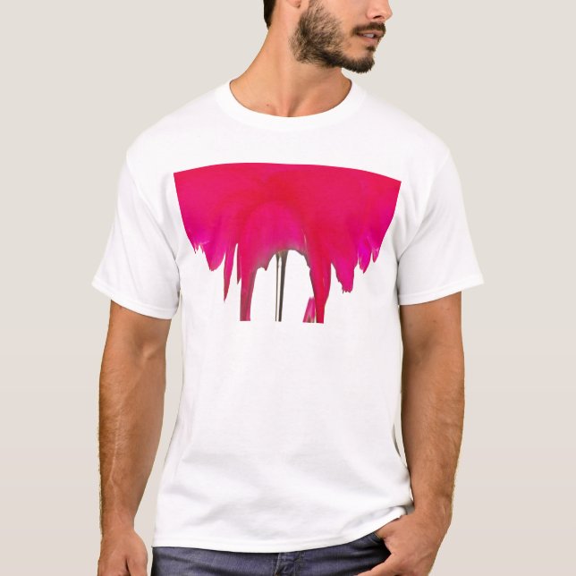 T-shirt Momento Capturado: Uma Elegância Petal Rosa vermel (Frente)