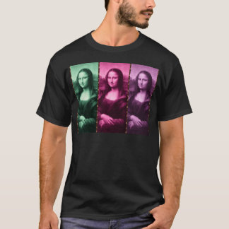 T-shirt Mona Lisa Animal Imprime Púrpura Rosa Verde