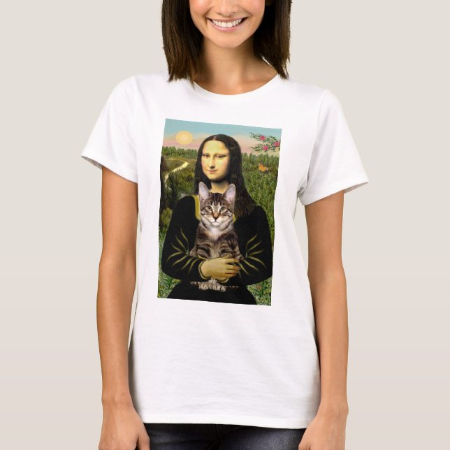 T-shirt Mona Lisa - Brown Tabby Tiger cat (Frente)