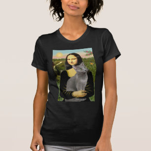 T-shirt Mona Lisa - gato azul russo