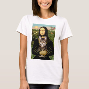 T-shirt Mona Lisa - Gato Brown Tabby Tiger