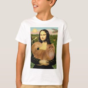 T-shirt Mona Lisa - Gato Persa Vermelho