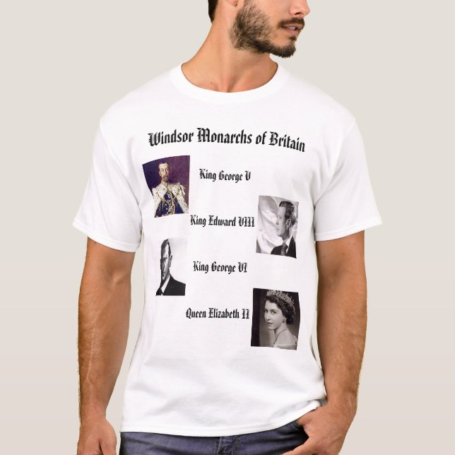 T-shirt Monarca de Windsor de Inglaterra (Frente)