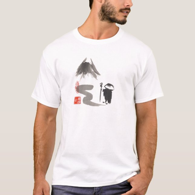T-shirt Monge do zen na viagem (Frente)