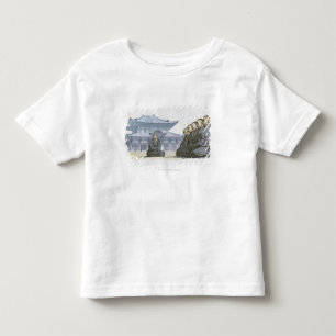 T-shirt Monges budistas de zen que ajoelham-se fora do
