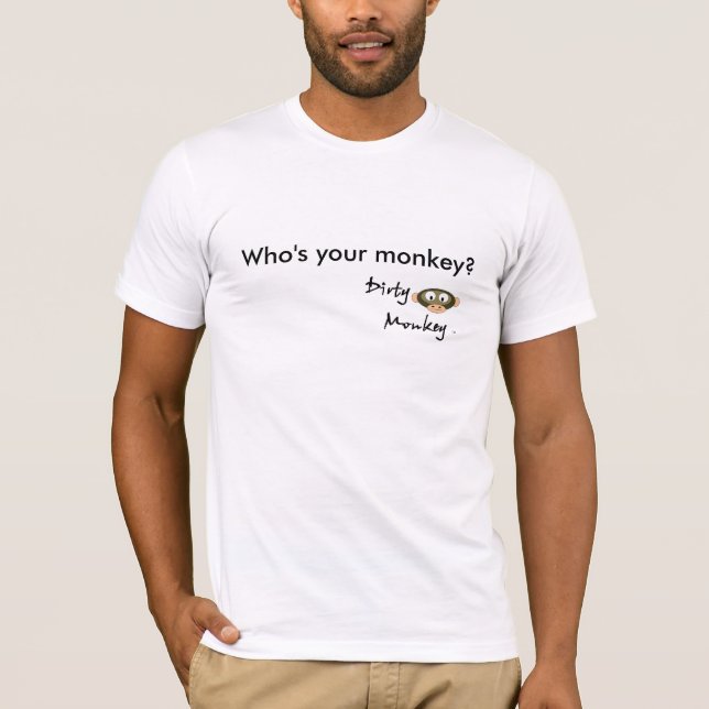T-shirt MonkeyTM sujo, quem é seu macaco? (Frente)