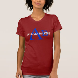 T-shirt Monograma americano da raça do buldogue