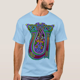 T-shirt Monograma Celta Medieval "U", Art Knox Design