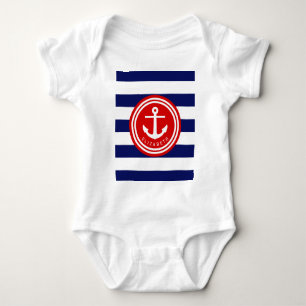 T-shirt Monograma de ancoragem de Marinho de pré-disquete