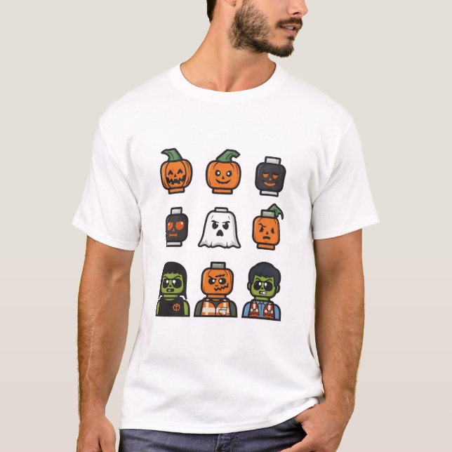 T-Shirt Monstro do Tijolo de Halloween (Frente)