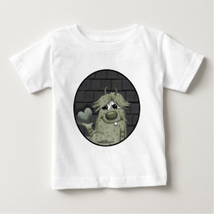 T-shirt Monstro Verde felpudo com Coração
