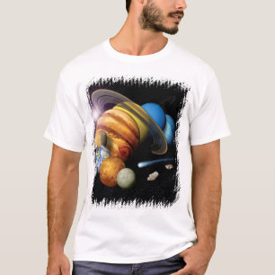 T-shirt Montagem de planetas do sistema solar da NASA JPL 