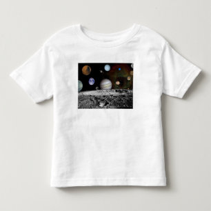 T-shirt Montagem dos planetas e das luas de Jupiter