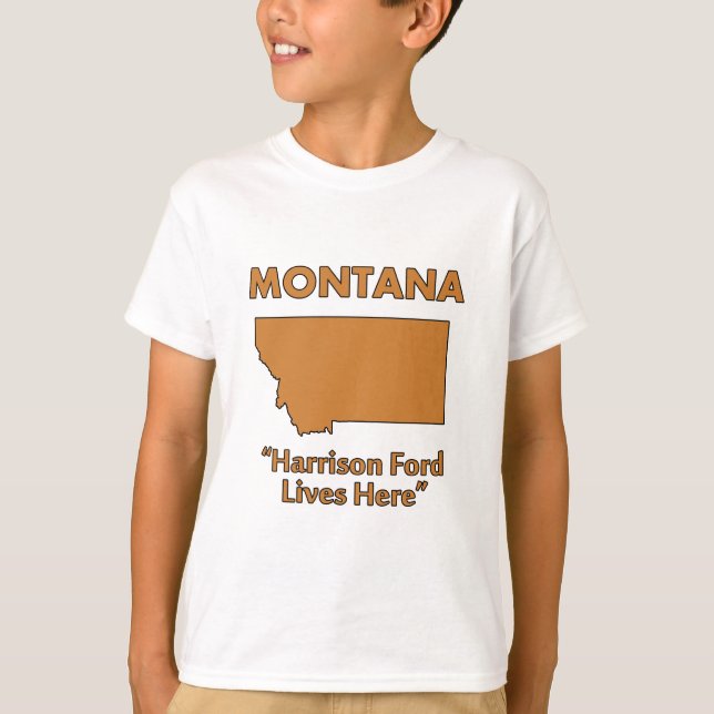 T-shirt Montana - Harrison Ford Mora Aqui (Frente)
