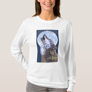 T-shirt Montana -- Lobo grande de CountryHowling do céu