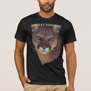 T-shirt MONTANHA LION Cougar, Camisa-T de Vida Selvagem de