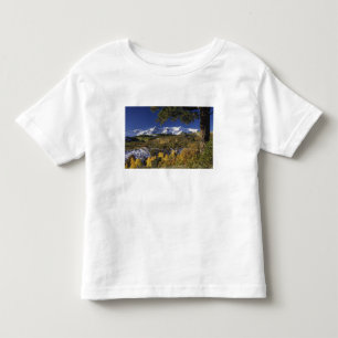 T-shirt Montanhas de San Juan e árvores Aspen em cores de