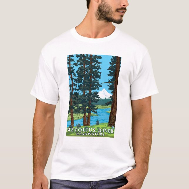 T-shirt Montante do rio de Metolius, Oregon (Frente)
