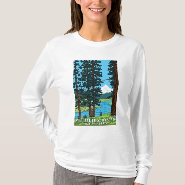 T-shirt Montante do rio de Metolius, Oregon (Frente)