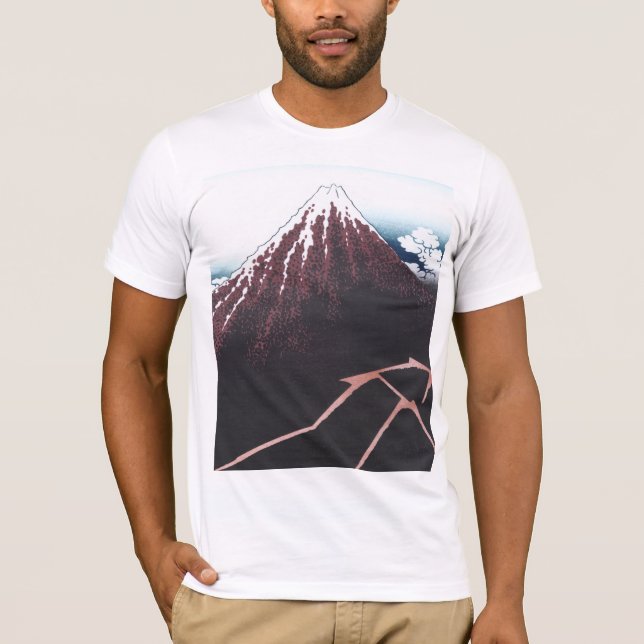 T-shirt Monte Fuji Ukiyo-e por Hokusai, japonês (Frente)